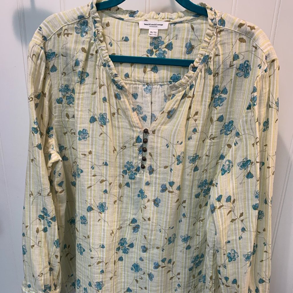 comfy floral long sleeve blouse